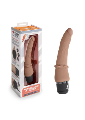 Кофейный анальный вибратор 7  Slim Anal Realistic Vibrator - 20 см.