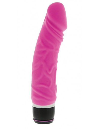 Ярко-розовый вибратор PURRFECT SILICONE CLASSIC 6.5INCH - 16,5 см.