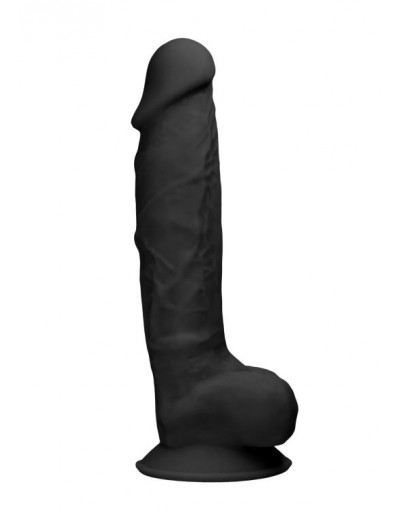 Черный фаллоимитатор Realistic Cock With Scrotum - 22,8 см.