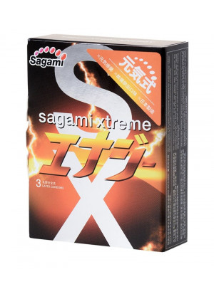 Презервативы Sagami Xtreme Energy с ароматом энергетика - 3 шт.