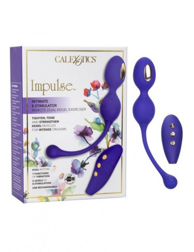 Фиолетовые виброшарики с электростимуляцией Impulse Intimate E-Stimulator Dual Kegel