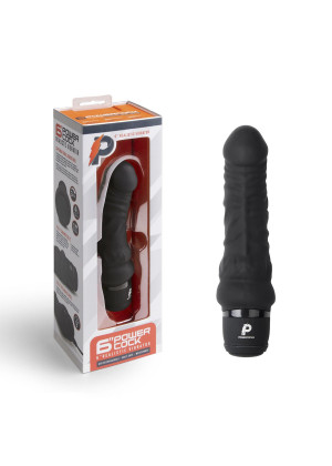 Черный вибратор-реалистик 6  Realistic Vibrator - 17 см.