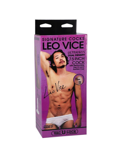 Телесный фаллоимитатор на съемной присоске Signature Cocks Leo Vice - 19,1 см.