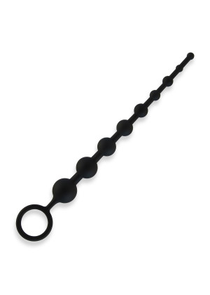 Черные силиконовые анальные бусы Silicone Anal Beads - 30 см.