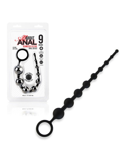 Черные силиконовые анальные бусы Silicone Anal Beads - 30 см.