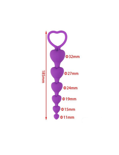 Фиолетовые анальные бусы - 19 см.