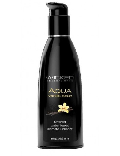 Лубрикант с ароматом ванильных бобов Wicked Aqua Vanilla Bean - 60 мл.