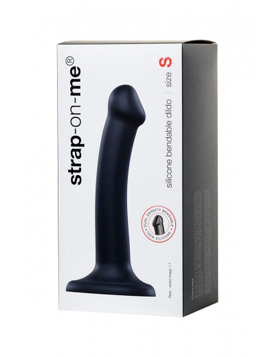 Черный фаллос на присоске Silicone Bendable Dildo S - 17 см.