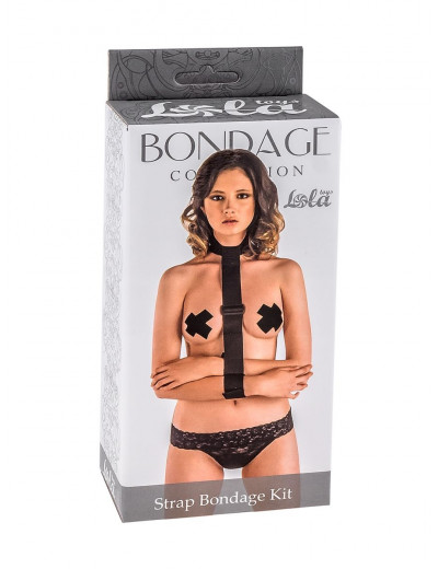 Ошейник с длинной лентой и наручниками Strap Bondage Kit One Size