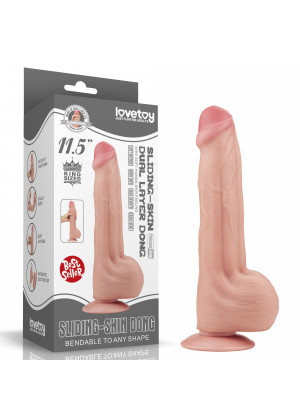 Телесный фаллоимитатор 11.5 King Sized Sliding Skin Dual Layer Dong - 29 см.