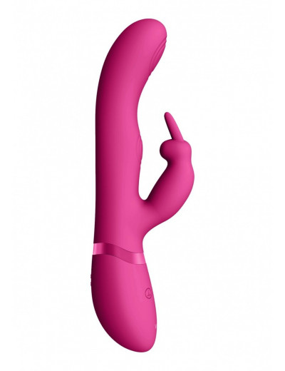 Розовый вибромассажер May Pulse-Wave   C-spot   G-Spot Rabbit - 22 см.