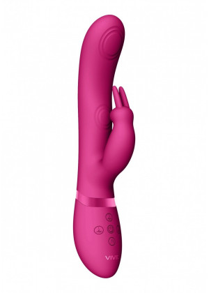 Розовый вибромассажер May Pulse-Wave   C-spot   G-Spot Rabbit - 22 см.