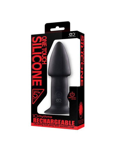 Черный анальный вибратор 5INCH RECHARGEABLE BUTTPLUG - 12,7 см.