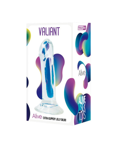 Прозрачный фаллоимитатор на присоске Valiant Jelly Dildo - 18 см.