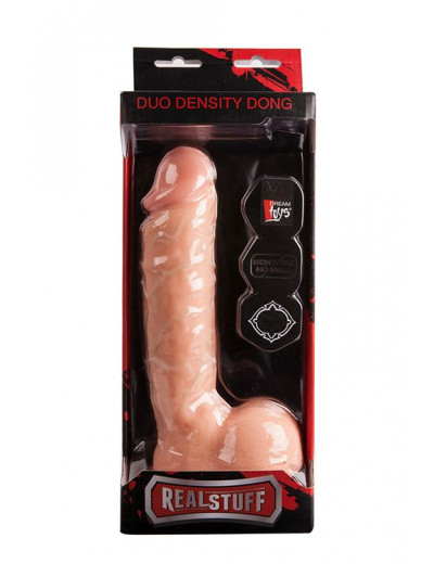 Телесный фаллоимитатор REALSTUFF DUO DENSITY DONG 9INCH - 22,9 см.