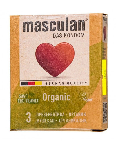 Экологически чистые презервативы Masculan Organic - 3 шт.