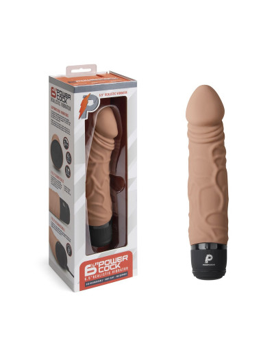 Кофейный вибратор-реалистик 6.5  Girthy Realistic Vibrator - 19 см.