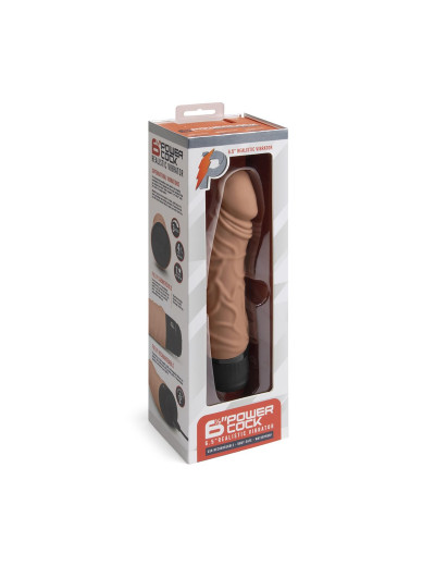 Кофейный вибратор-реалистик 6.5  Girthy Realistic Vibrator - 19 см.