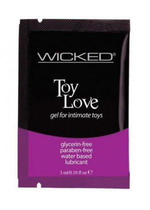 Лубрикант на водной основе для использования с игрушками WICKED Toy Love - 3 мл.