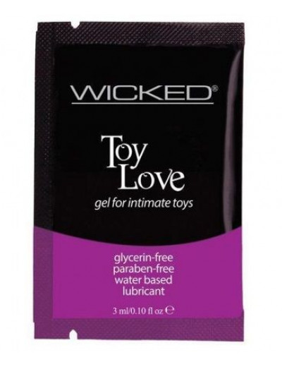 Лубрикант на водной основе для использования с игрушками WICKED Toy Love - 3 мл.