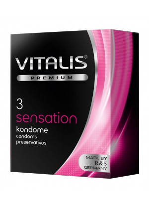 Презервативы с пупырышками и кольцами VITALIS PREMIUM sensation - 3 шт.