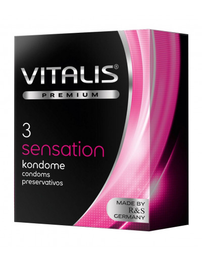 Презервативы с пупырышками и кольцами VITALIS PREMIUM sensation - 3 шт.