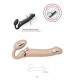 Телесный безремневой вибрострапон Vibrating Bendable Strap-On - size L