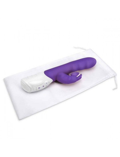 Фиолетовый вибромассажер с клиторальной стимуляцией Clitoral Suction Rabbit - 24,5 см.