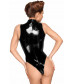 Боди с длинной молнией PVC body with deep cut shoulder line and long metal 3-way zipper