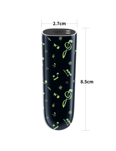 Мини-вибратор Rechargeable Glow-in-the-dark Music Massager - 8,5 см.