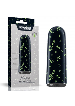 Мини-вибратор Rechargeable Glow-in-the-dark Music Massager - 8,5 см.