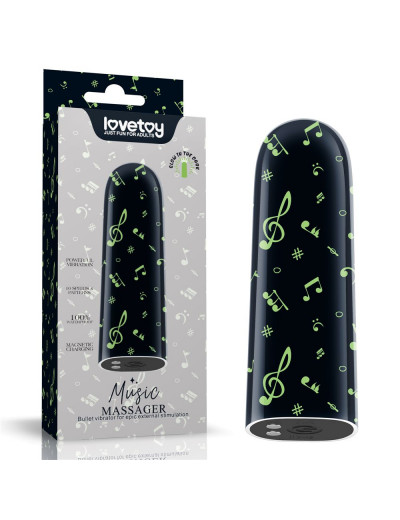 Мини-вибратор Rechargeable Glow-in-the-dark Music Massager - 8,5 см.