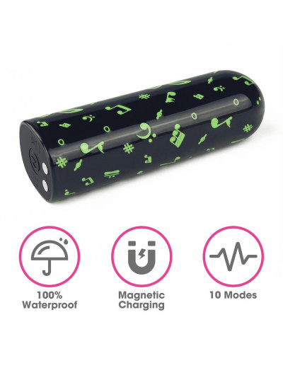 Мини-вибратор Rechargeable Glow-in-the-dark Music Massager - 8,5 см.