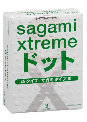 Презервативы Sagami Xtreme Type-E с точками - 3 шт.