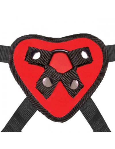 Красный поясной фаллоимитатор Red Heart Strap on Harness   5in Dildo Set - 12,25 см.