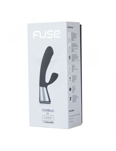 Чёрный интерактивный вибратор Kiiroo Ohmibod Fuse - 18 см.