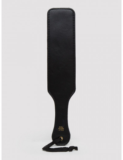 Черная шлепалка Bound to You Faux Leather Spanking Paddle - 38,1 см.