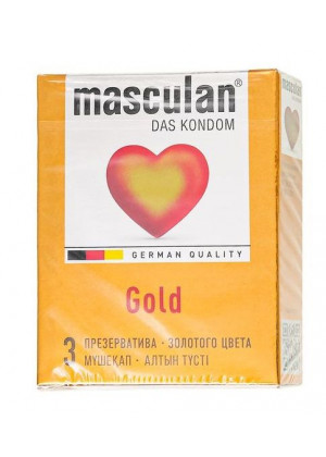 Презервативы Masculan Gold с ароматом ванили - 3 шт.