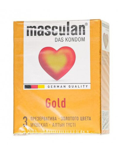 Презервативы Masculan Gold с ароматом ванили - 3 шт.