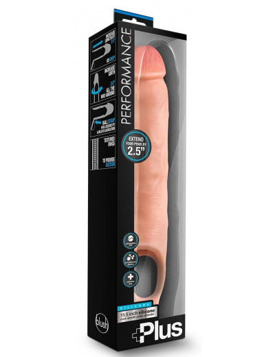 Телесная насадка-удлинитель 11.5 Inch Silicone Cock Sheath Penis Extender - 29,2 см.