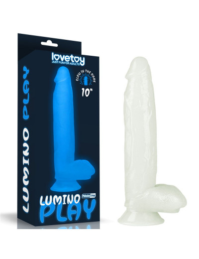 Прозрачный, светящийся в темноте фаллоимитатор Lumino Play Dildo - 26 см.