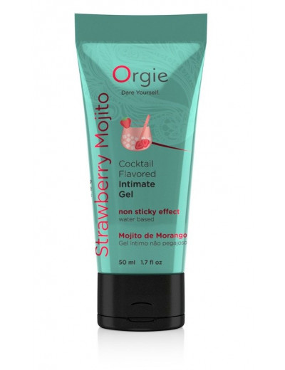 Съедобный интимный гель Orgie Lube Tube Cocktail Strawberry Mojito - 50 мл.