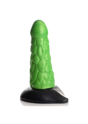 Зеленый фантазийный фаллоимитатор Reptile Thick Scaly Silicone Dildo - 19,1 см.