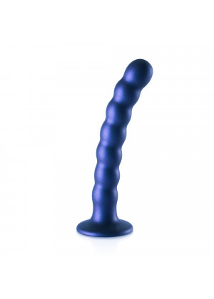 Синий фаллоимитатор Beaded G-Spot - 17 см.