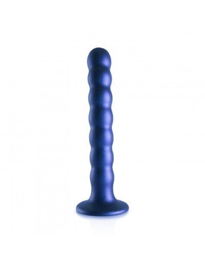 Синий фаллоимитатор Beaded G-Spot - 17 см.