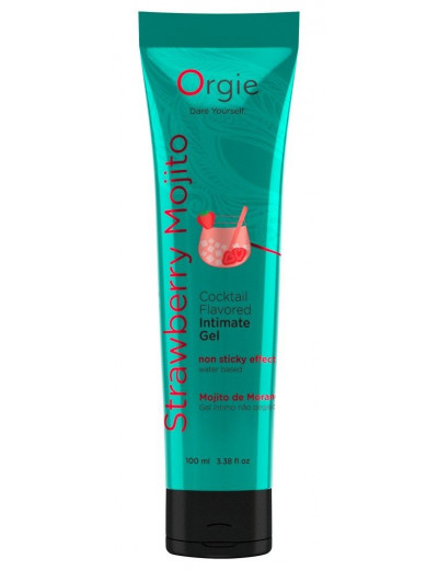 Съедобный интимный гель Orgie Lube Tube Cocktail Strawberry Mojito - 100 мл.