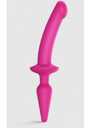 Розовый двусторонний фаллоимитатор Strap-On-Me Dildo Plug-In Switch size S