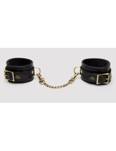 Черные оковы на ноги Bound to You Faux Leather Ankle Cuffs