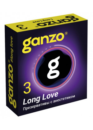 Презервативы с анестетиком для продления удовольствия Ganzo Long Love - 3 шт.