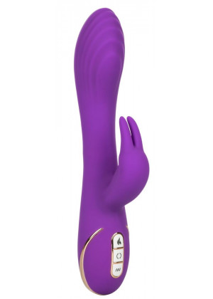 Фиолетовый вибратор-кролик с нагревом Jack Rabbit Signature Heated Silicone Rotating - 21,5 см.